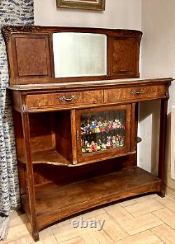 Credenza with Elm Burl Veneer Art Nouveau 1900 Majorelle Guimard Style