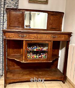 Credenza with Elm Burl Veneer Art Nouveau 1900 Majorelle Guimard Style