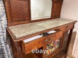 Credenza with Elm Burl Veneer Art Nouveau 1900 Majorelle Guimard Style