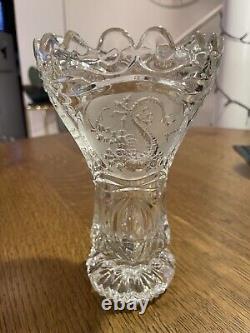 Crystal vase with engraved motifs, Art Nouveau style