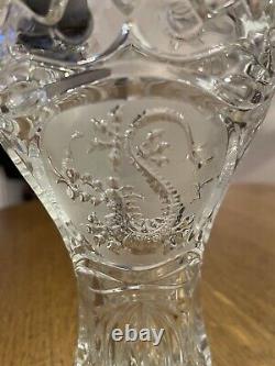 Crystal vase with engraved motifs, Art Nouveau style