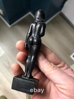 Curious blackened wooden Art Nouveau statuette in the style of Maillol