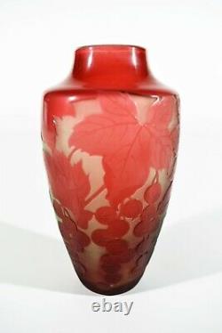 D'argental Art Nouveau Cameo Glass Vase ° Design Paul Nicolas Nancy