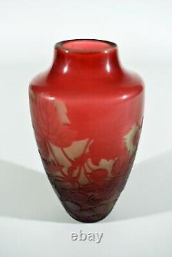D'argental Art Nouveau Cameo Glass Vase ° Design Paul Nicolas Nancy