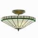 Deckenleuchte In Tiffany Style Glass Green White Brass Ancient Lamp Ceiling Lamp