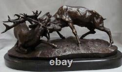 Deer Animal Sculpture Statue Hunting Art Deco Art Nouveau Style Bronze