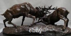 Deer Animal Sculpture Statue Hunting Art Deco Art Nouveau Style Bronze