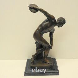 Discobolus Statue Sculpture New Style Art Deco Art Nouveau Solid Bronze Signature