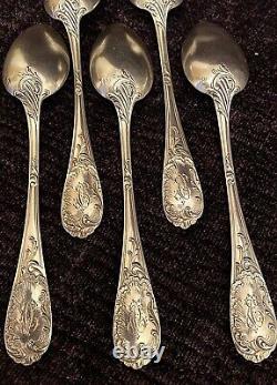 E. Puiforcat Suite Of 5 Silver Spoons Massive Style Louis XV Transition