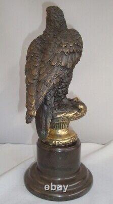 Eagle Bird Animal Statue Sculpture Art Deco Art Nouveau Style Bronze