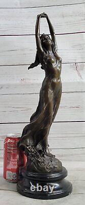 Elegant Bronze Statue Sculpture of a Nude Female Dancer in Art Nouveau Style 17