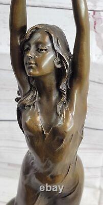 Elegant Bronze Statue Sculpture of a Nude Female Dancer in Art Nouveau Style 17