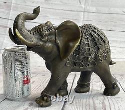 Elephant Fauna Art Deco Style Art Nouveau Bronze Opening Statue Sculpture