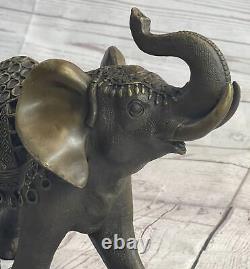 Elephant Fauna Art Deco Style Art Nouveau Bronze Opening Statue Sculpture