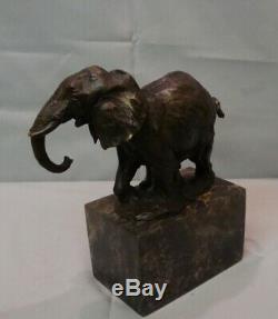 Elephant Statue Animal Style Art Deco Art Nouveau Bronze Massive