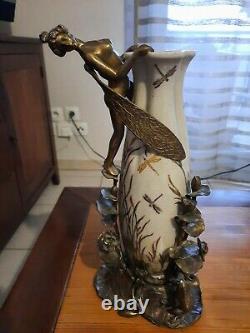 Elf Frog Vase Fee Style Art Deco Art Nouveau Bronze Porcelain Jbt9