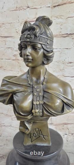 Emanuel Villanis Bohemian Large Bronze French Art Nouveau Style Bust