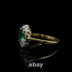 Emerald Ring 14k Massive Or Ring, Art Deco Ring Style 14k Gold Ring
