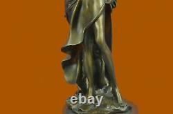 Female Art Nouveau Deco Style Pan Musical Reader Classic Music Bronze Statue