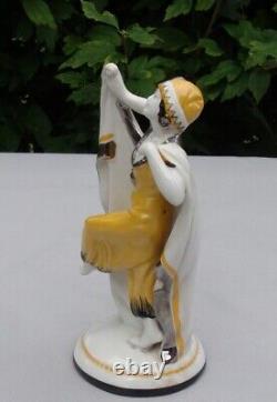 Figurine Statue Dancer Scarf Art Deco Style Art Nouveau Porcelain