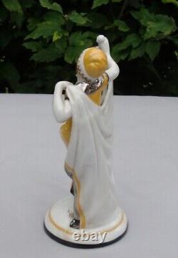 Figurine Statue Dancer Scarf Art Deco Style Art Nouveau Porcelain