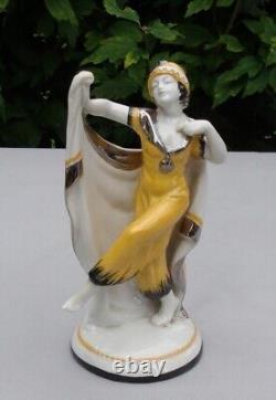 Figurine Statue Dancer Scarf Style Art Deco Style Art Nouveau Porcelain