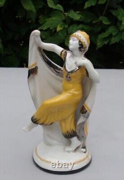 Figurine Statue Dancer Scarf Style Art Deco Style Art Nouveau Porcelain