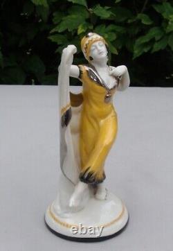 Figurine Statue Dancer Scarf Style Art Deco Style Art Nouveau Porcelain