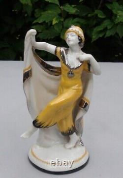 Figurine Statue Dancer Scarf Style Art Deco Style Art Nouveau Porcelain