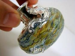 Flacon Perfume Glass And Silver Massif Art New King Salomon Israel Loetz Style
