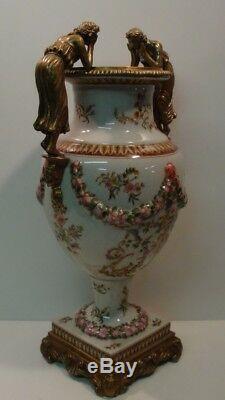 Flower Vase Figurine Style Art Deco Art Nouveau Porcelain Ceramic Bronze
