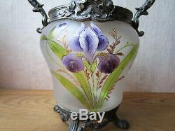 Former Super Bucket Cookies Decorated Enameled Legras Iris Liberty Style In 1900