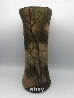 Former Vase Verre Glazed Decor Peinture Style Landscape Legras Art New