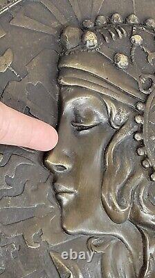 French Roman Greek Mythological Bronze Statue Low Sculpture Art Nouveau Style