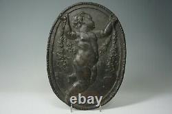 Frida Best Bronze Relief Wall Plate Frühling Putto Art Style New 1.25z