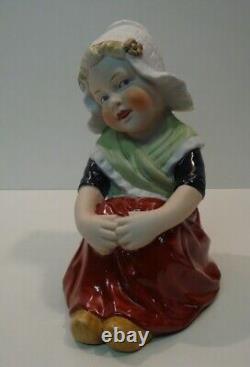 Girl Peasant Figurine Art Deco Art Nouveau Style Porcelain