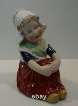 Girl Peasant Figurine Art Deco Art Nouveau Style Porcelain