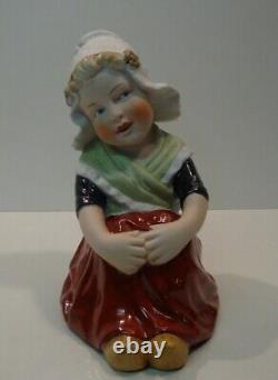 Girl Peasant Figurine Art Deco Art Nouveau Style Porcelain