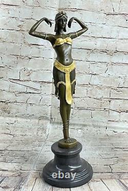 Golden Art Nouveau Style Dancer on Her Toes by Bronze Dancer Sculpture