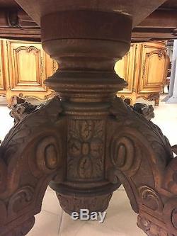 Great Room Table Pedestal Table Dining Henry II Style Oak