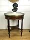 Gueridon Tell Table Bouillotte Marquetry And Marble Top Style L. Xvi