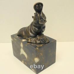 Hippo Statue Sculpture Animal Hunting Art Deco Art Nouveau Style B