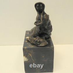 Hippo Statue Sculpture Animal Hunting Art Deco Art Nouveau Style B