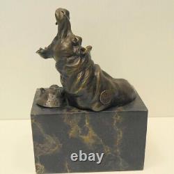 Hippo Statue Sculpture Animal Hunting Art Deco Art Nouveau Style B