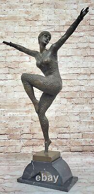 Iconic Tribute Chiparus Style Art Nouveau Deco Bronze Statue Signed Decor