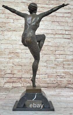 Iconic Tribute Chiparus Style Art Nouveau Deco Bronze Statue Signed Decor