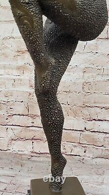 Iconic Tribute Chiparus Style Art Nouveau Deco Bronze Statue Signed Decor