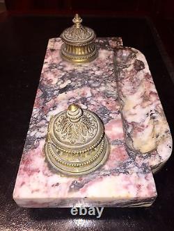 Ink Marble And Golden Bronze Style Louis XVI