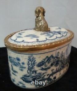 Jewelry Box Dog Figurine Animal Style Art Deco Art Nouveau Porcelain