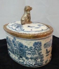 Jewelry Box Dog Figurine Animal Style Art Deco Art Nouveau Porcelain